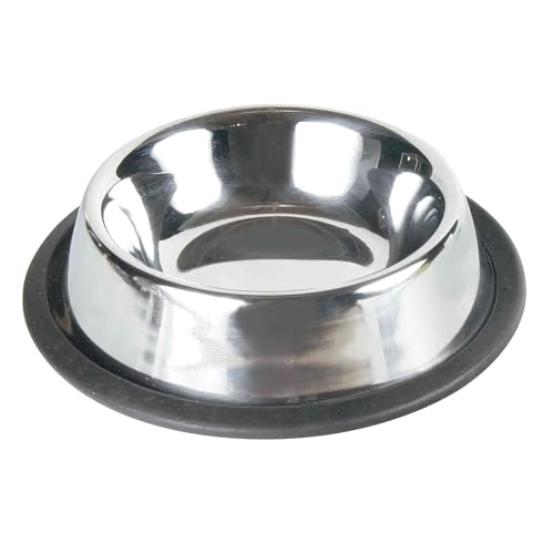 TRIXIE 2469 - Ciotola a Forma di Gatto, in Acciaio Inox e Gomma, 0,2 l, Diametro 11 cm