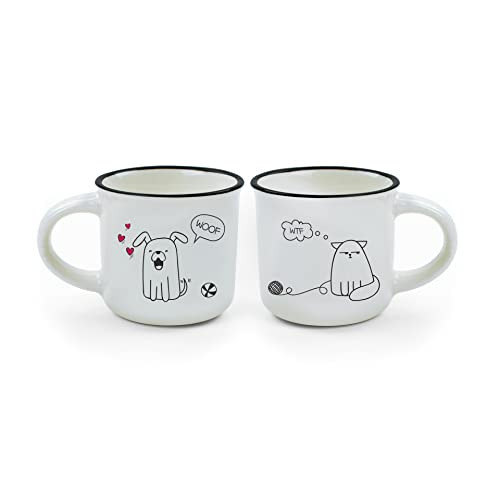 Legami - Espresso For Two, 2 Tazzine da Caffè in Porcellana New Bone China, Capacità 50 ml,...