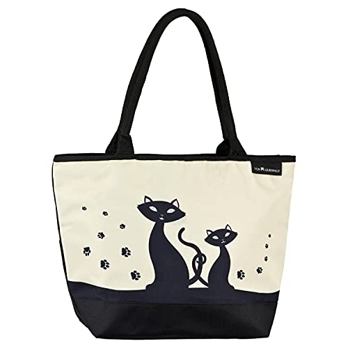 VON LILIENFELD® Borsa Gatti neri Shopping Spiaggia Shopper Spazioso Tracolla Saccoccia Motivo