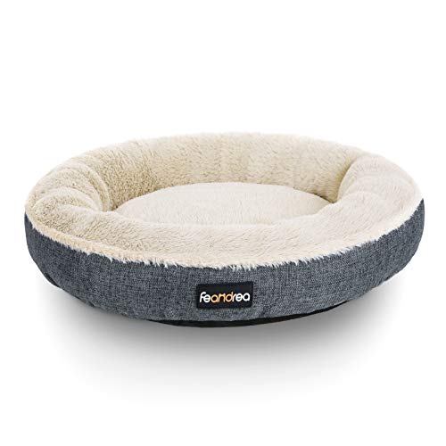 Feandrea Cuccia per Cani Gatti, Forma di Ciambella 55 cm, Scuro Grigio PGW055G01