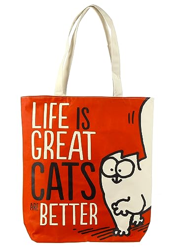 Puckator Borsa in Cotone - Simon's Cat - Life is Great Cat's are Better