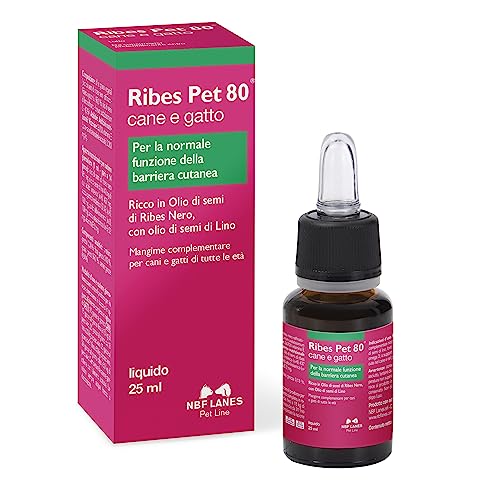 NBF Lanes | Ribes Pet 80 Cane e Gatto, Gocce Appetibili 25 ml, per la Normale Funzione della...
