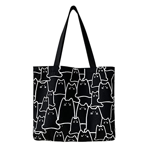 TSHAOUN Borsa tote in tela per gatti, Borsa Shopper Cotone, borsa in tela,carina borsa da...