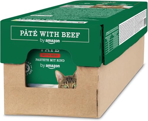 by Amazon Cibo per gatti, pâté con manzo, 100 g, confezione da 16 (precedentemente Lifelong!)