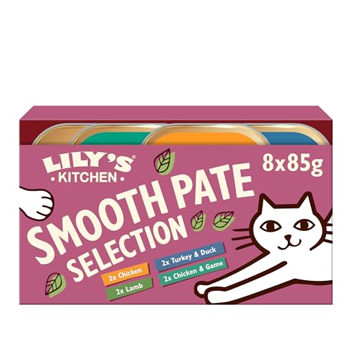 Lily's Kitchen Vaschette di paté vellutato naturale per gatti adulti, ricetta senza cereali,...