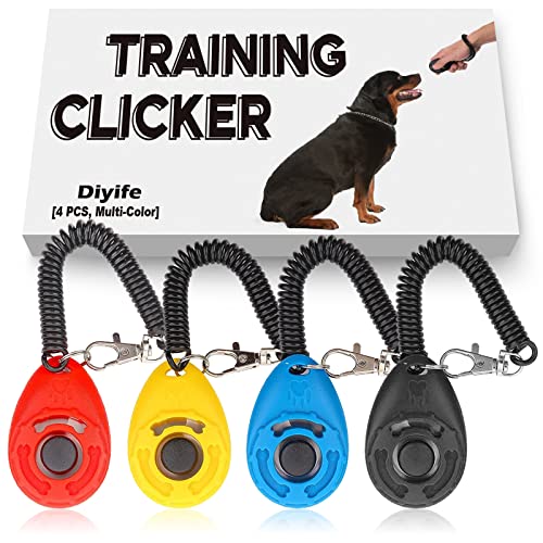 Diyife Clicker per Cani, [4 PCS, Multicolore][Nuova Versione] Clicker Addestramento Cani...