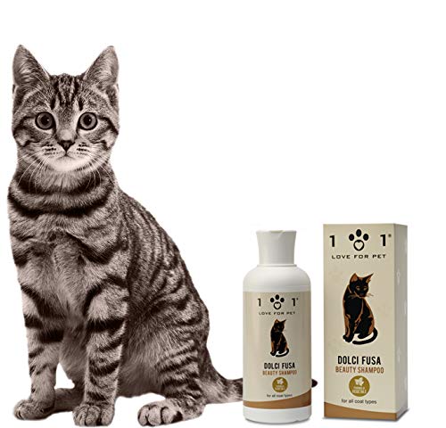 101 love for pet Shampoo Dolci Fusa per Gatti, 250ml - Arricchito con Ingredienti di Origine...