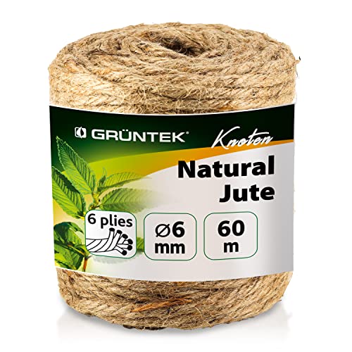 GRÜNTEK Spago Tiragraffi per Gatto Corda Canapa Sisal Juta Decorazioni Filo 6 mm, Rotolo Juta...