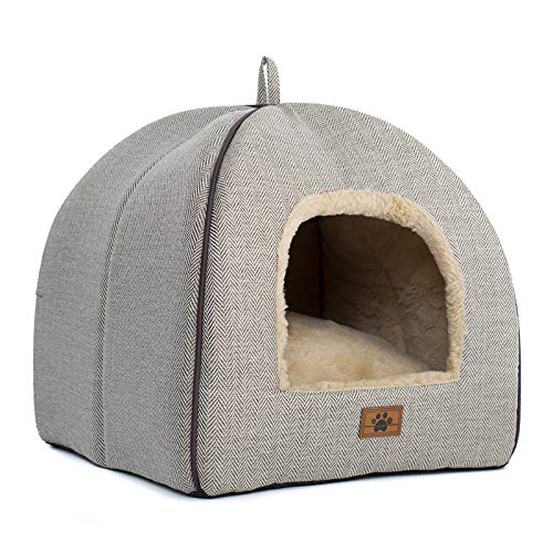 Cuccia da interni per gatti, lettino a cupola stile tenda, con cuscino imbottito rimovibile e...