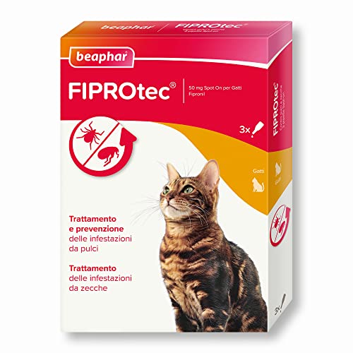 Beaphar FIPROtec Antiparassitario per Gatti, Protegge da Pulci e Zecche - In Confeziona da 3...