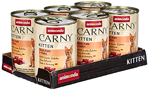 animonda Carny Kitten cibo per gatti, alimento umido per gatti fino ad 1 anno, manzo, vitello +...
