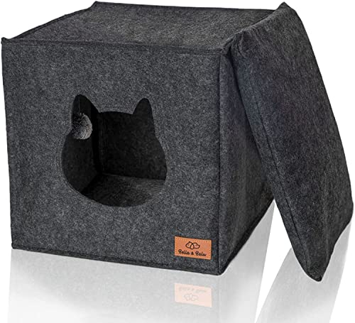 Bella & Balu | M - Grotta per cani e gatti - Grigio scuro | 43 x 31 x 34cm Box per cani da...