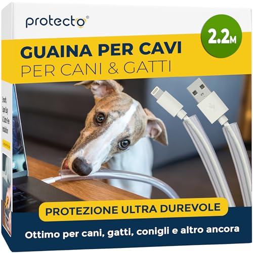 PROTECTO Protezione Cavo Flessibile per gli Animali Domestici - Ø 5 mm, 214 cm - Inodore, per...